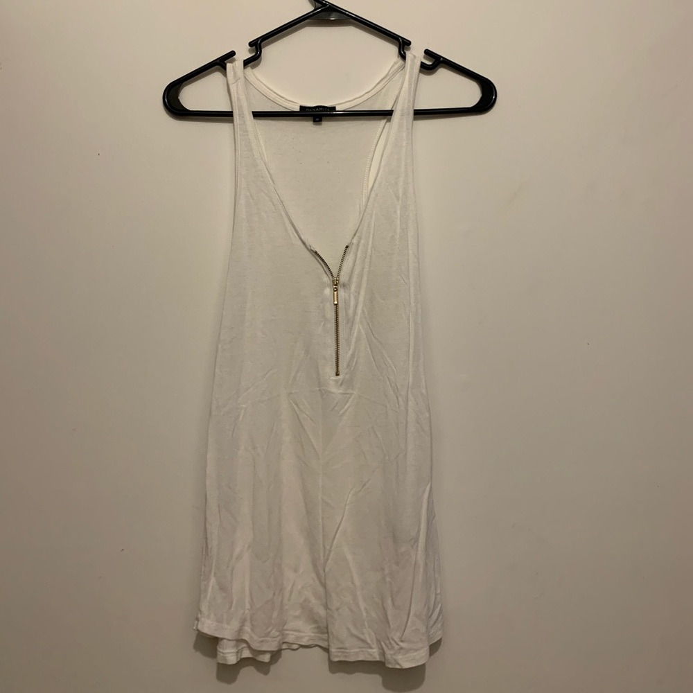 White Zipper Tank